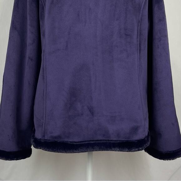 Green Tea Purple Vegan Fur Cottage  Boho Chic Jacket Coat NWOT Size L - Picture 7 of 11